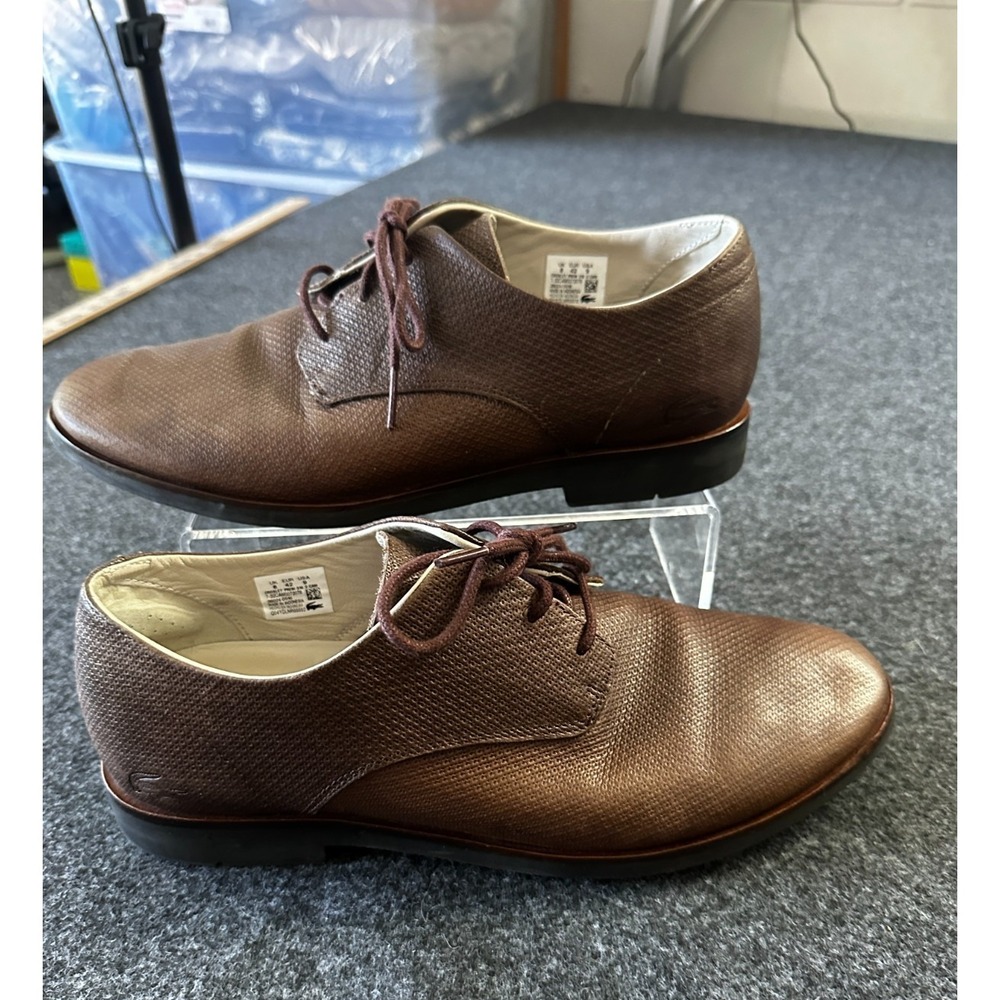 Lacoste Crosley Camel Mens 9 Brown Oxford Derby Shoes Preppy Career